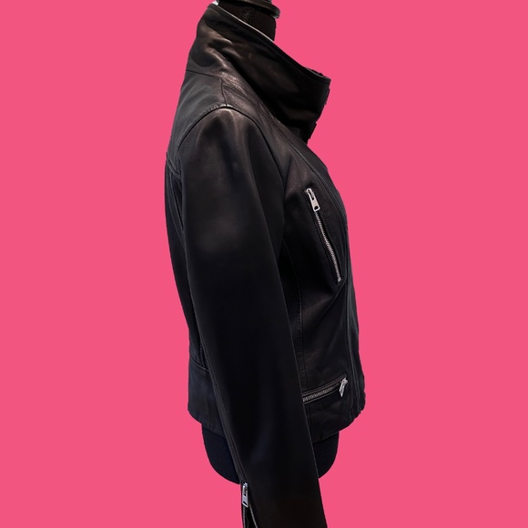 All Saints Bales Biker Jacket Zip Moto Double Buckle - Picture 4 of 13